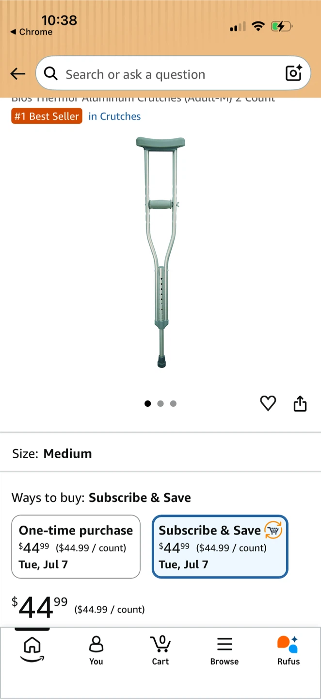 Lightweight Aluminum Crutches - photo 4