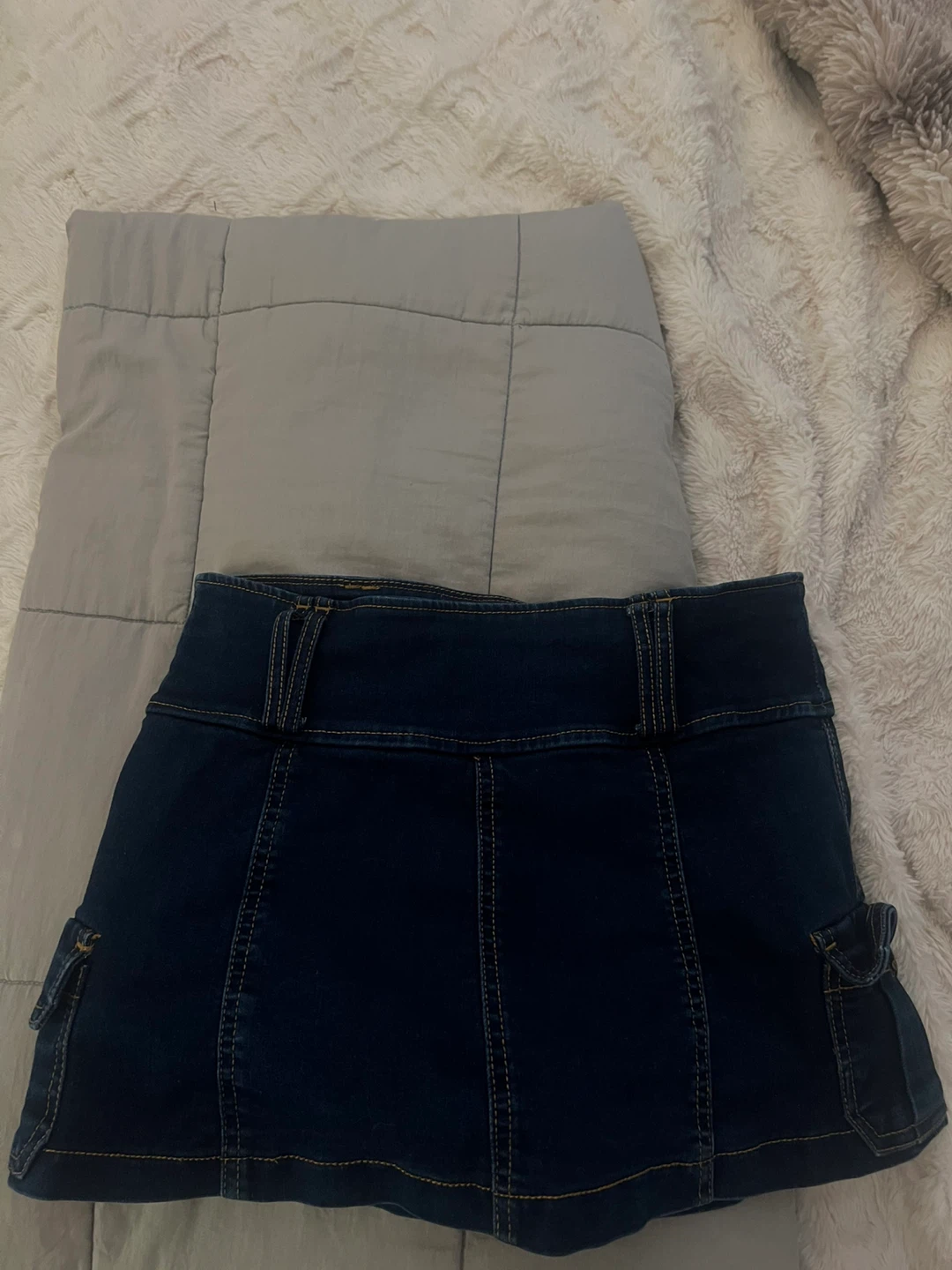Garage Blue Denim Cargo Mini Skirt - photo 2