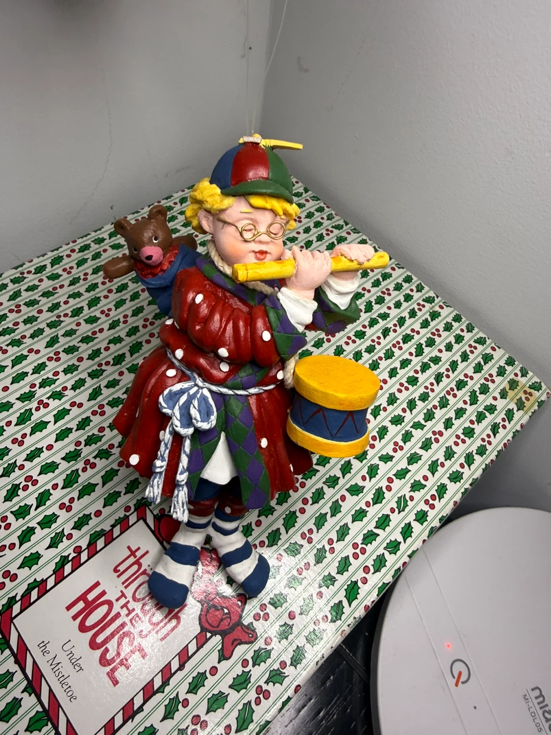 Christmas Figurine with Drum and Teddy Bear