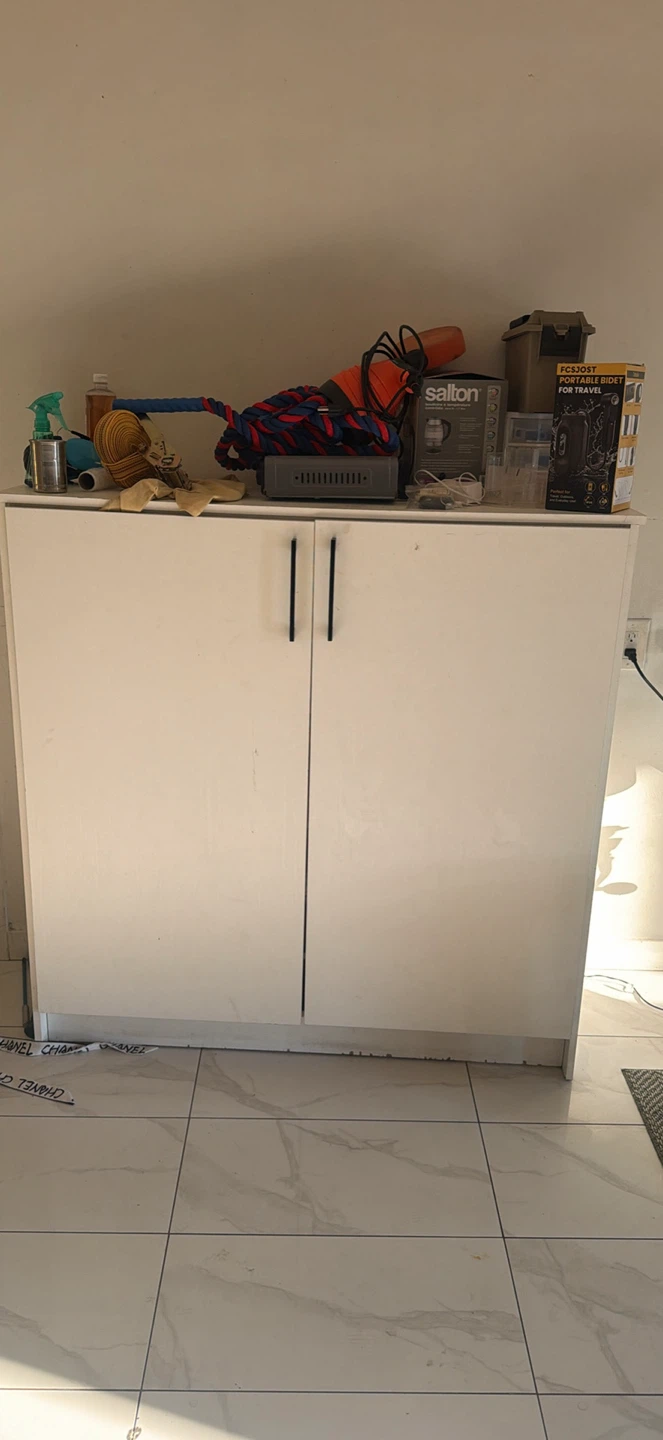 White Two-Door Storage Cabinet
