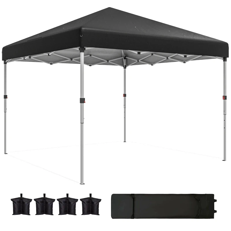 Black Pop-Up Canopy Tent with Sidewalls - 10ft x 10ft - photo 2