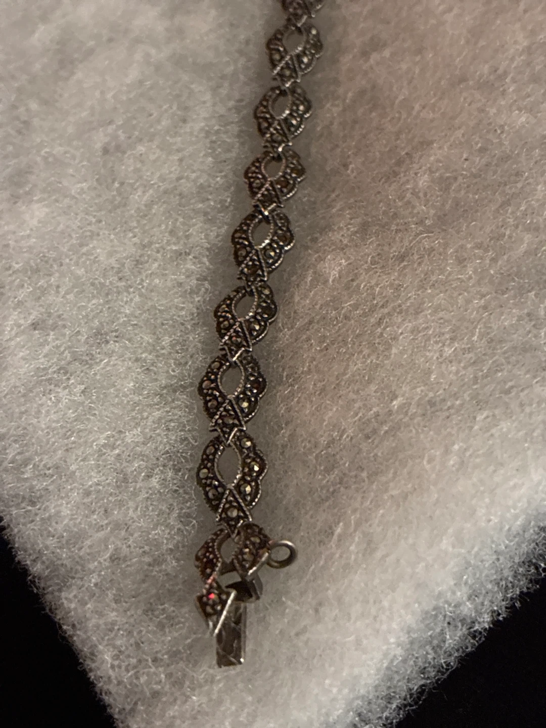 Art Deco Marcasite Bracelet in Sterling Silver - photo 3