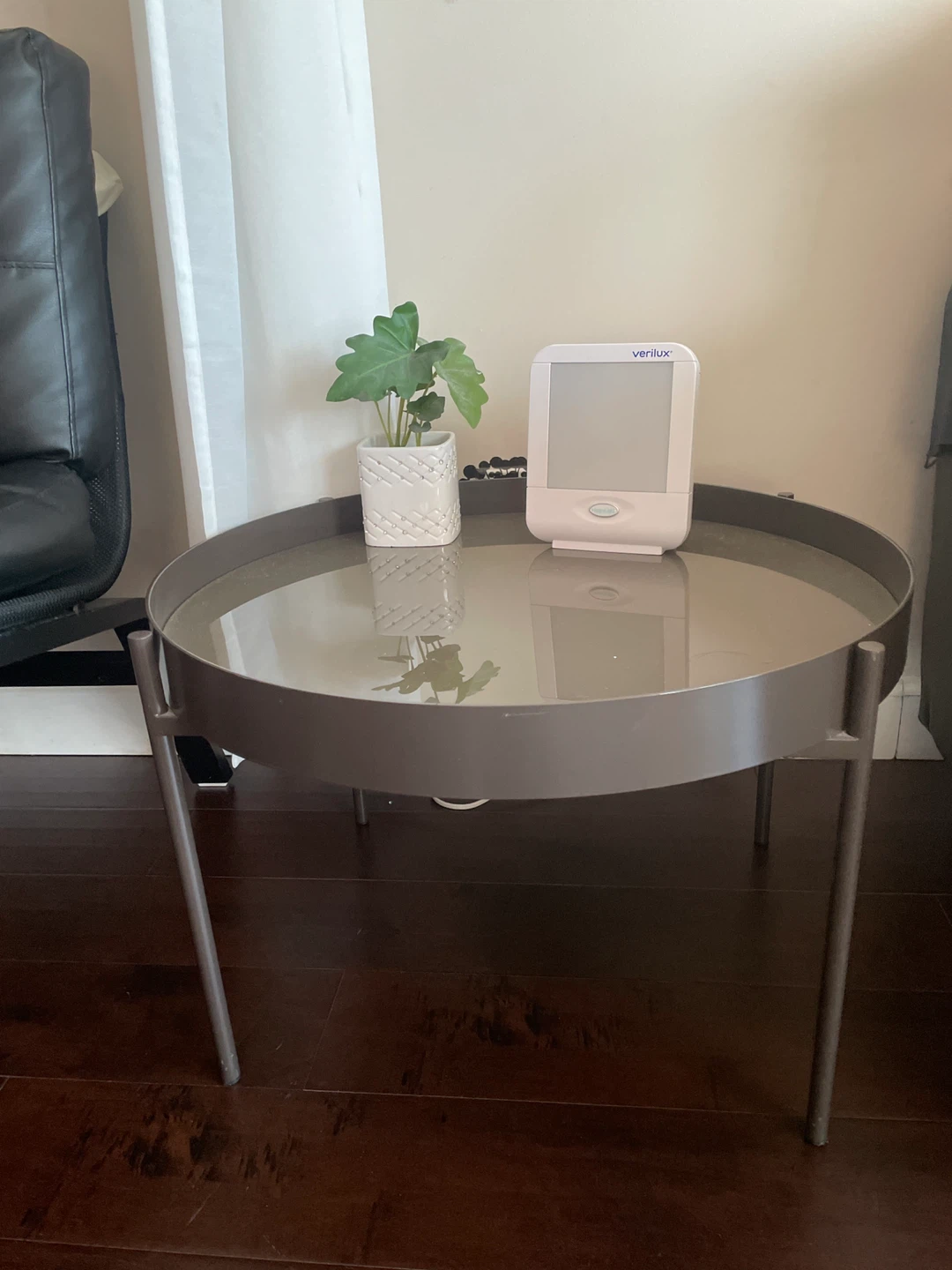 Modern Dark Grey Round Side Table