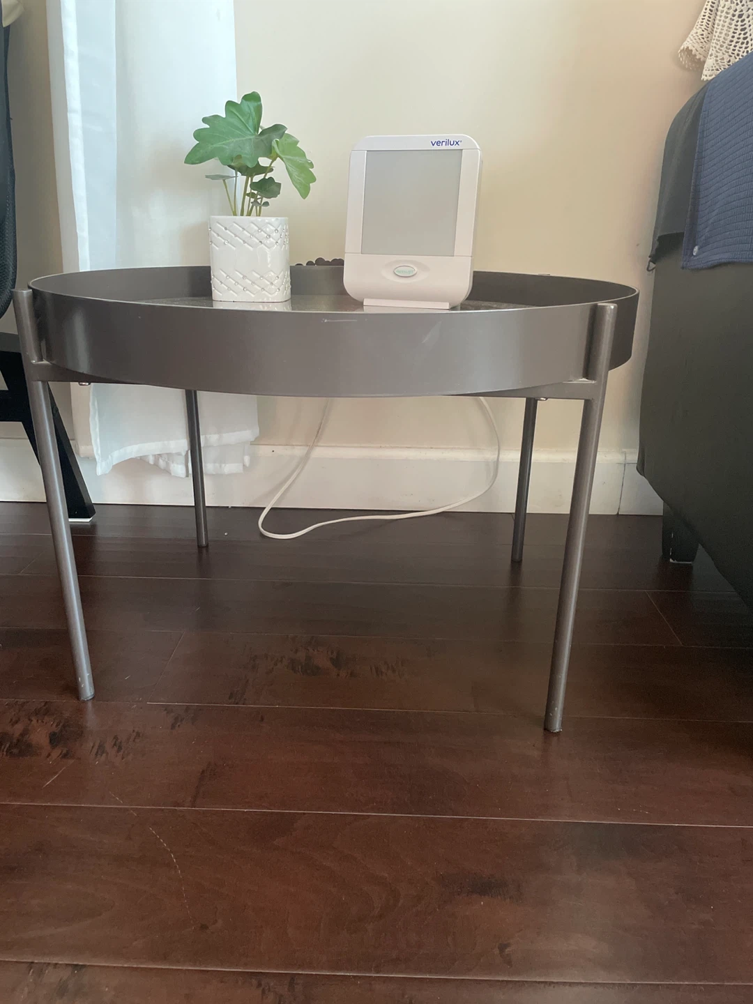 Modern Dark Grey Round Side Table - photo 2