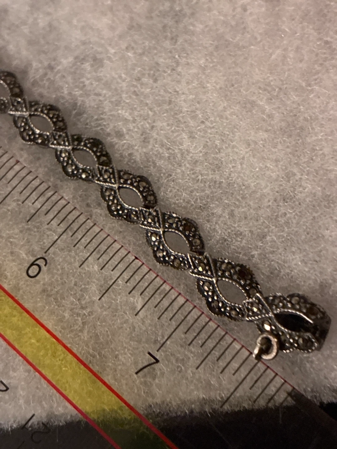 Art Deco Marcasite Bracelet in Sterling Silver - photo 5