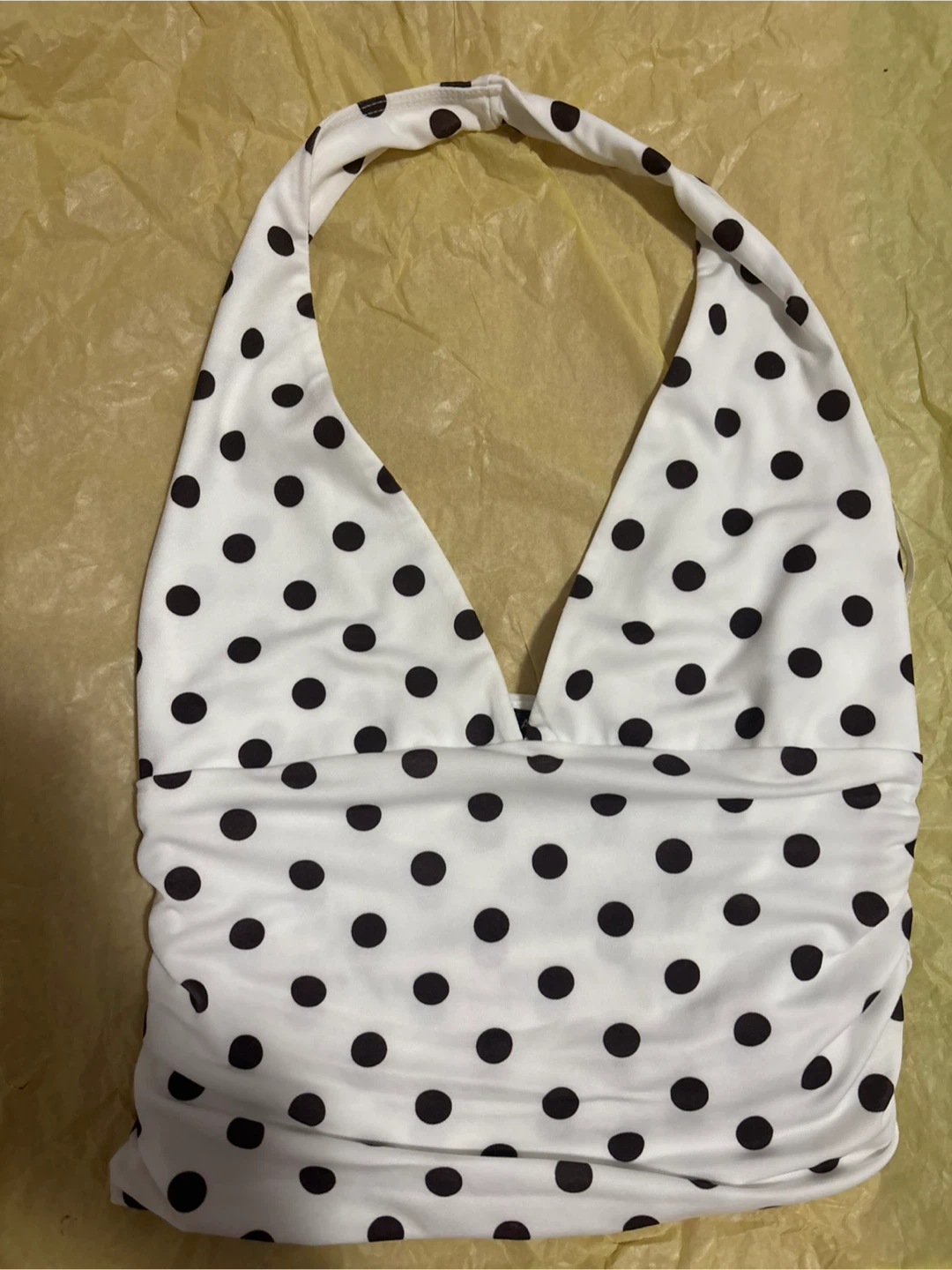 White Polka Dot Halter Top