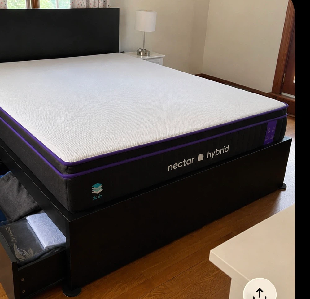 King Size Bed Frame with Storage + Mattress