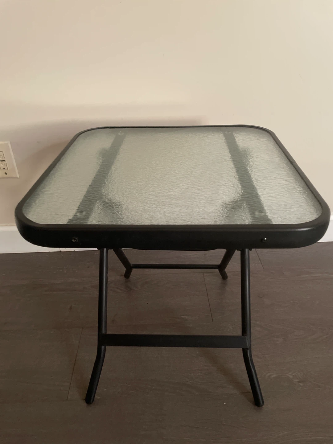 Foldable Glass Top Side Table - photo 2