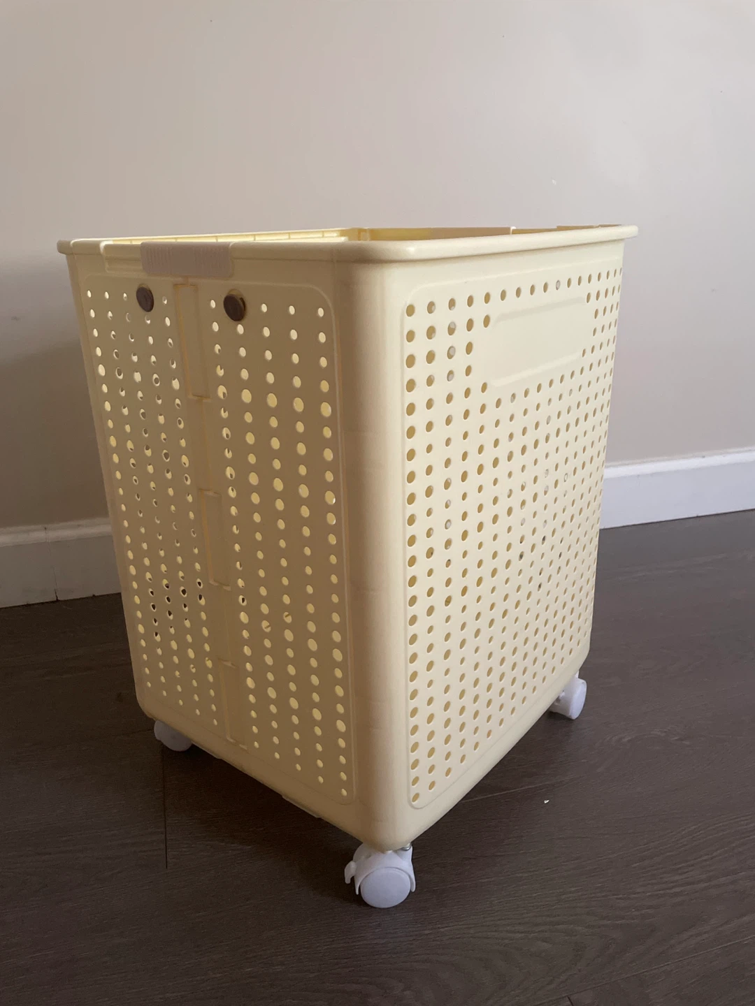 Cream Laundry Basket with Wheels - photo 3