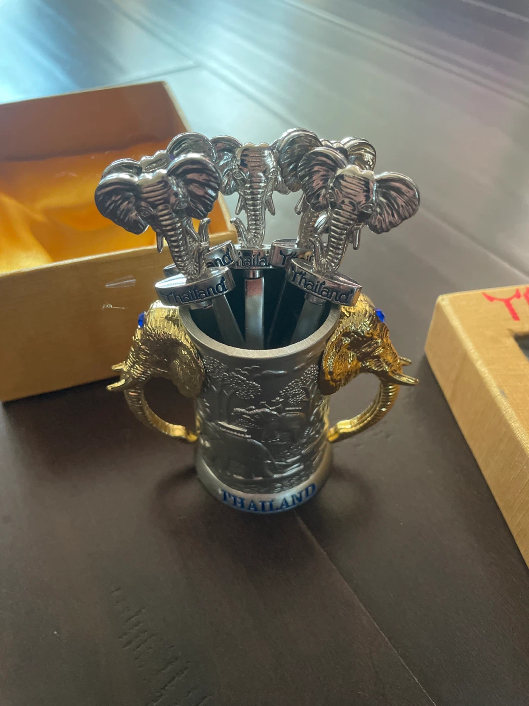 Thailand Elephant Decor Mug with 5 Forks - photo 3