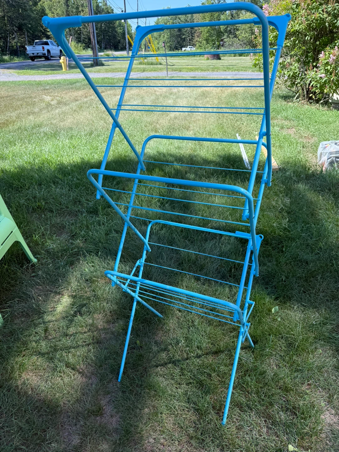 Blue folding drying rack