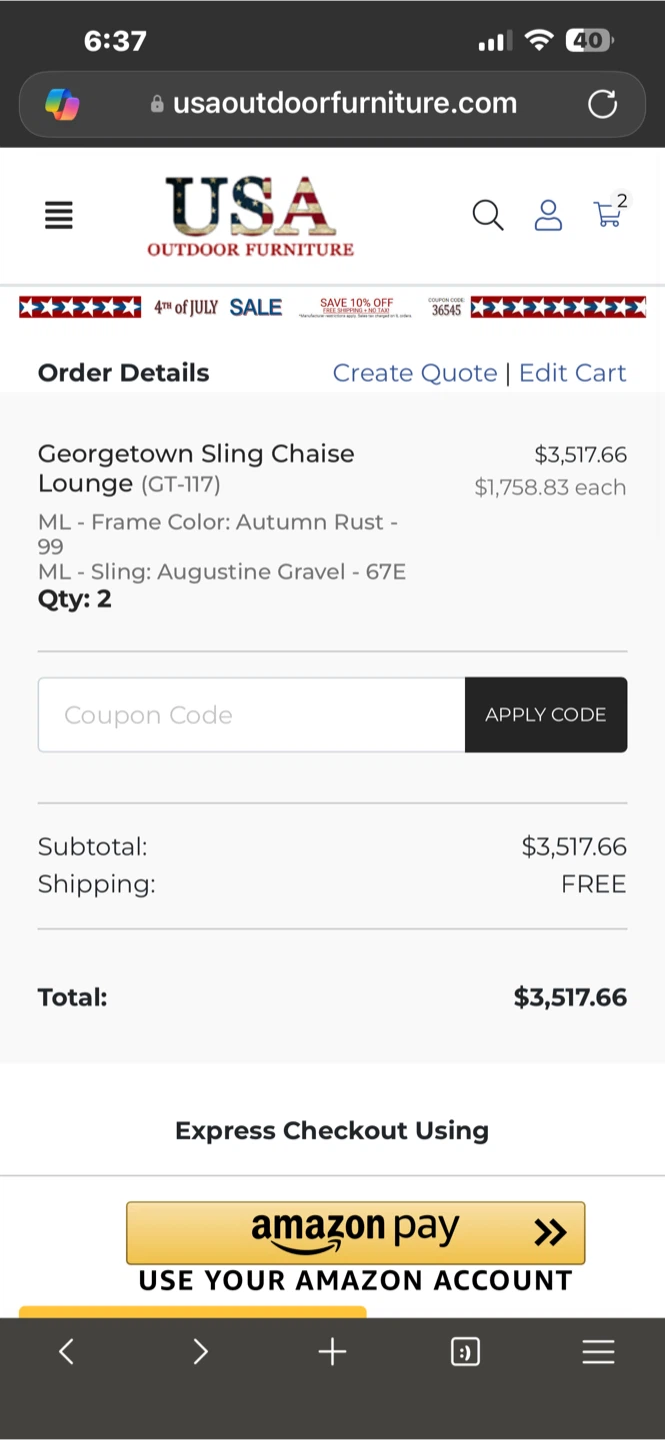 Mallin Georgetown Sling loungers