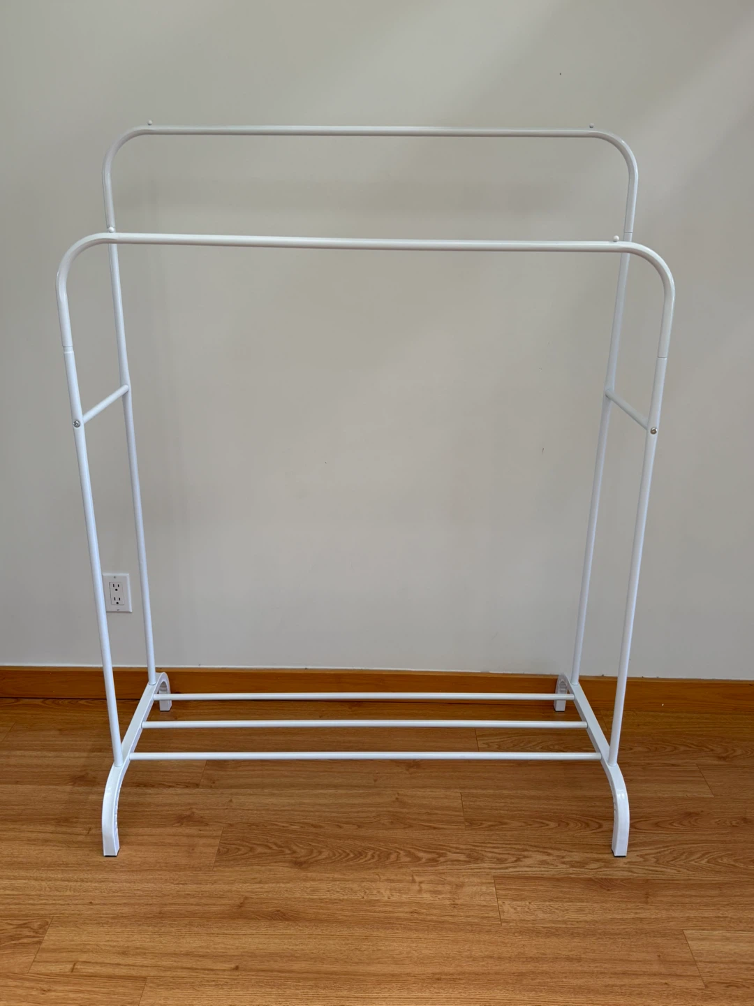 White Double-Tiered Clothes Rack