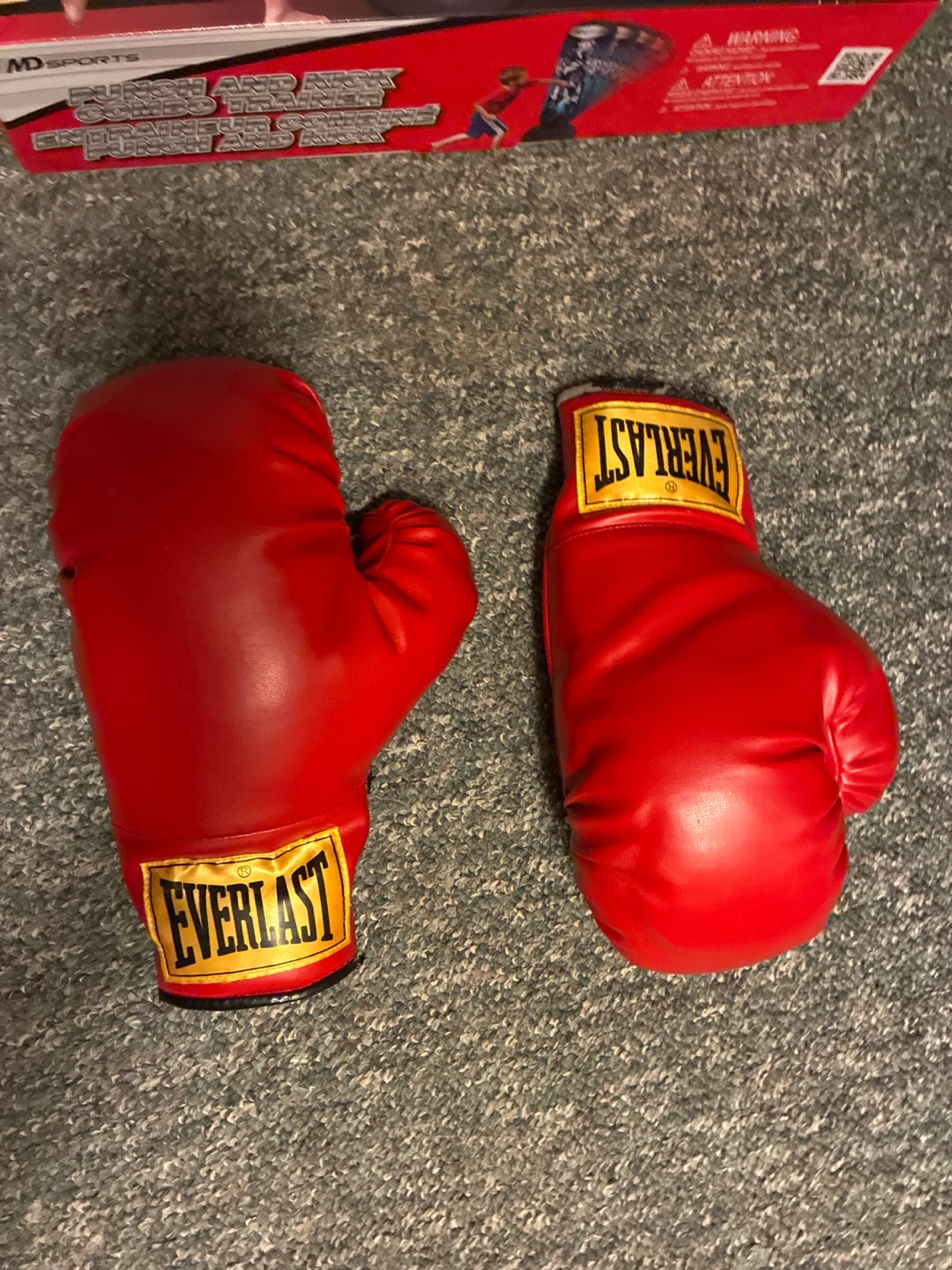 MD Sports Inflatable Punching Bag & Everlast Gloves