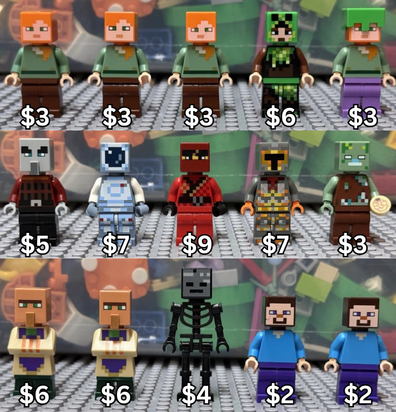 LEGO Minecraft Minifigures - Various Characters