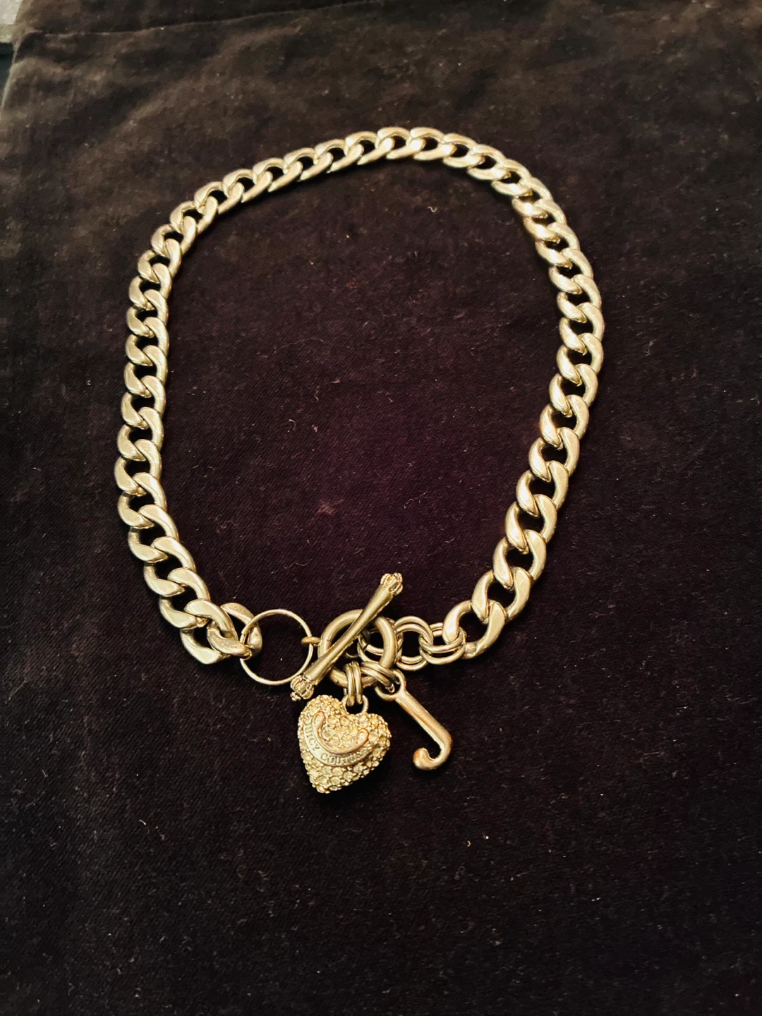 Juicy Couture Silver Heart Charm Choker Necklace - photo 2