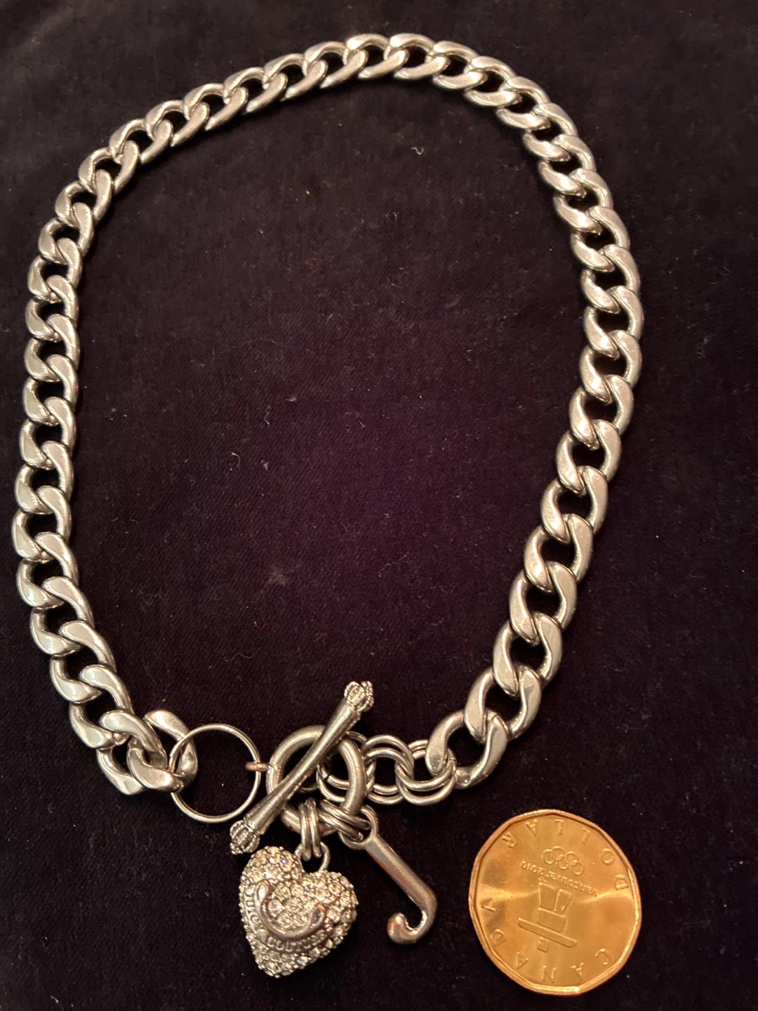Juicy Couture Silver Heart Charm Choker Necklace - photo 5