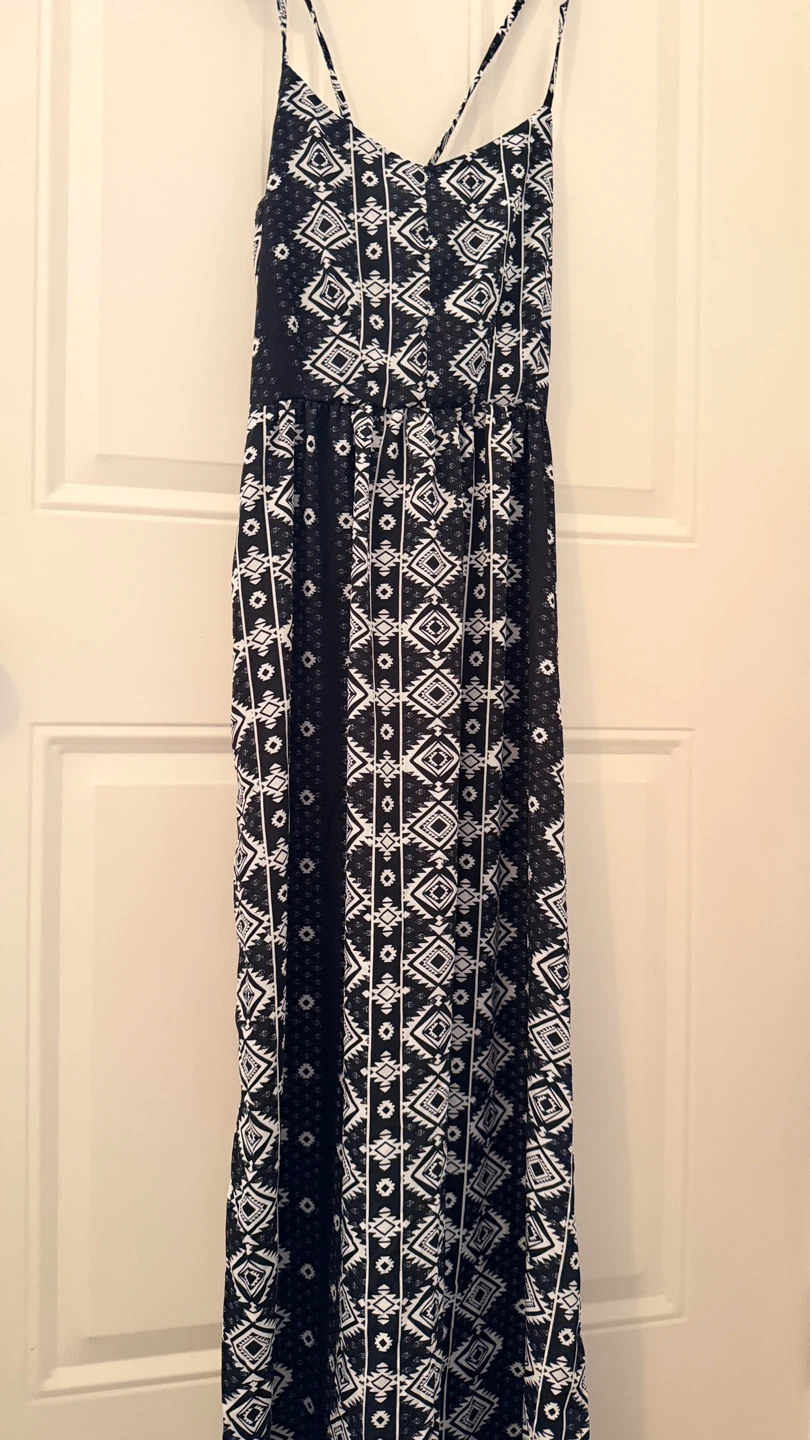 Black and White Pattern Maxi Dress Size M - photo 2