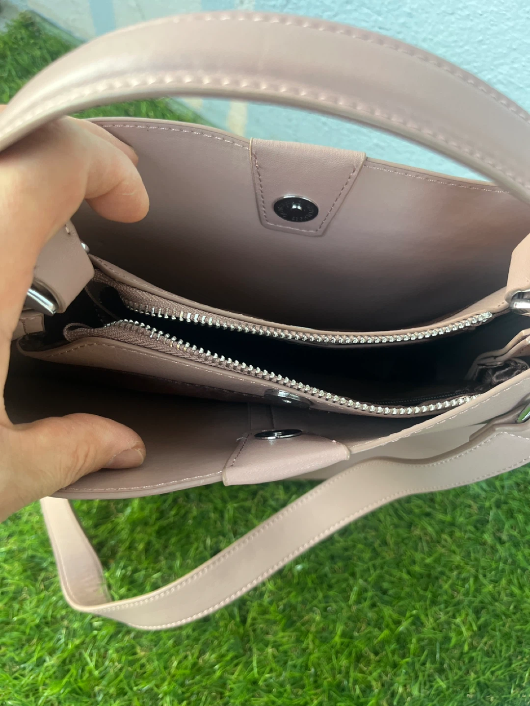 Blush Pink Faux Leather Handbag - photo 3