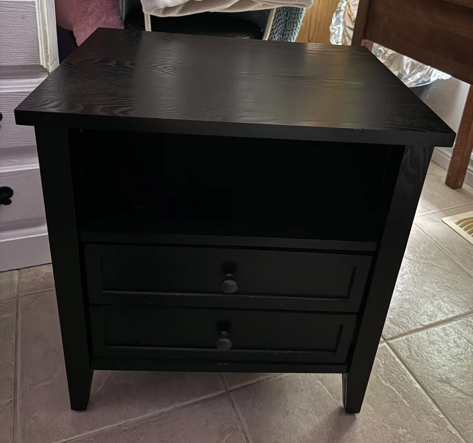 Black night stand / bed side table