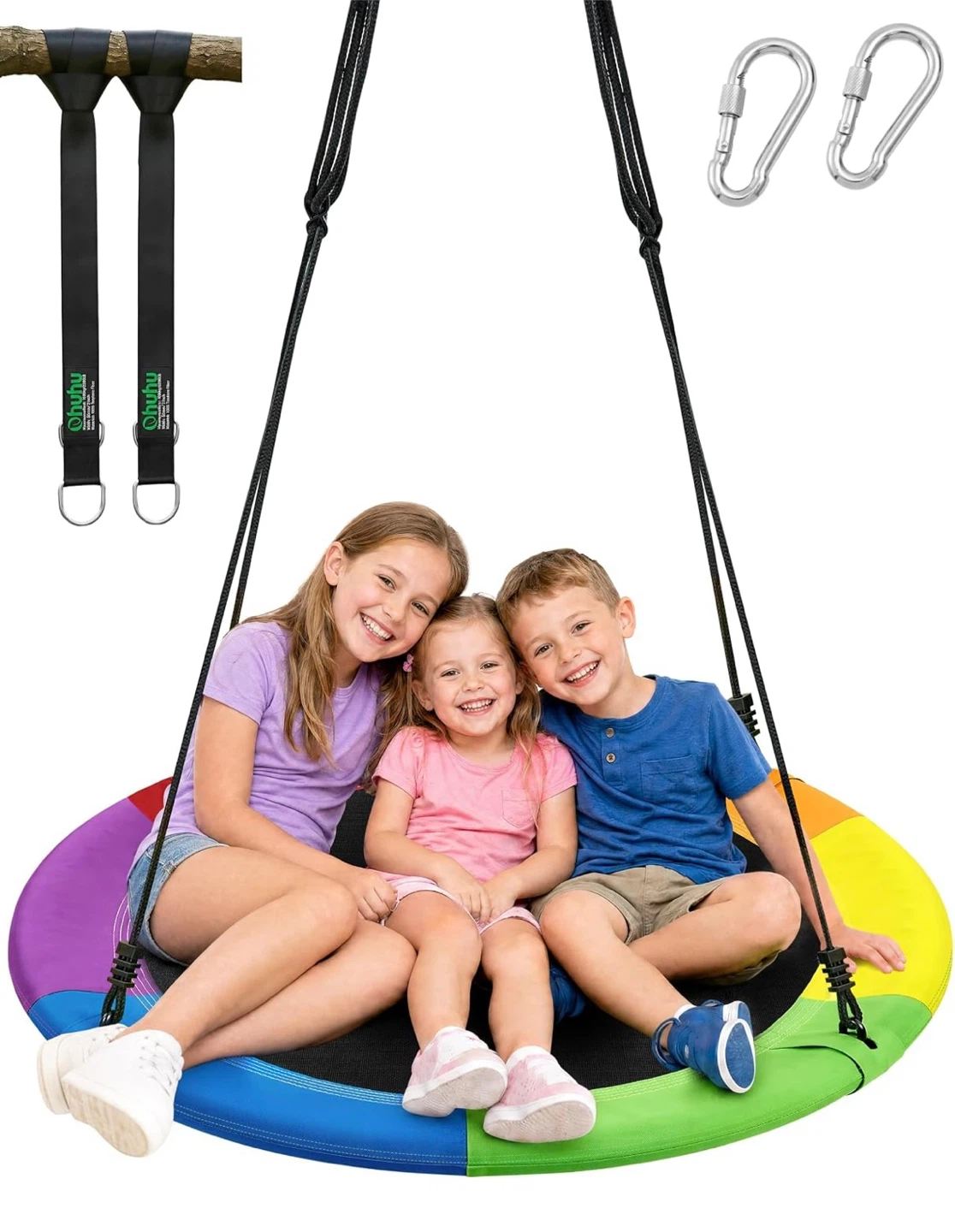 Brand new- OHUHU 40 inch Rainbow Saucer Tree Swing