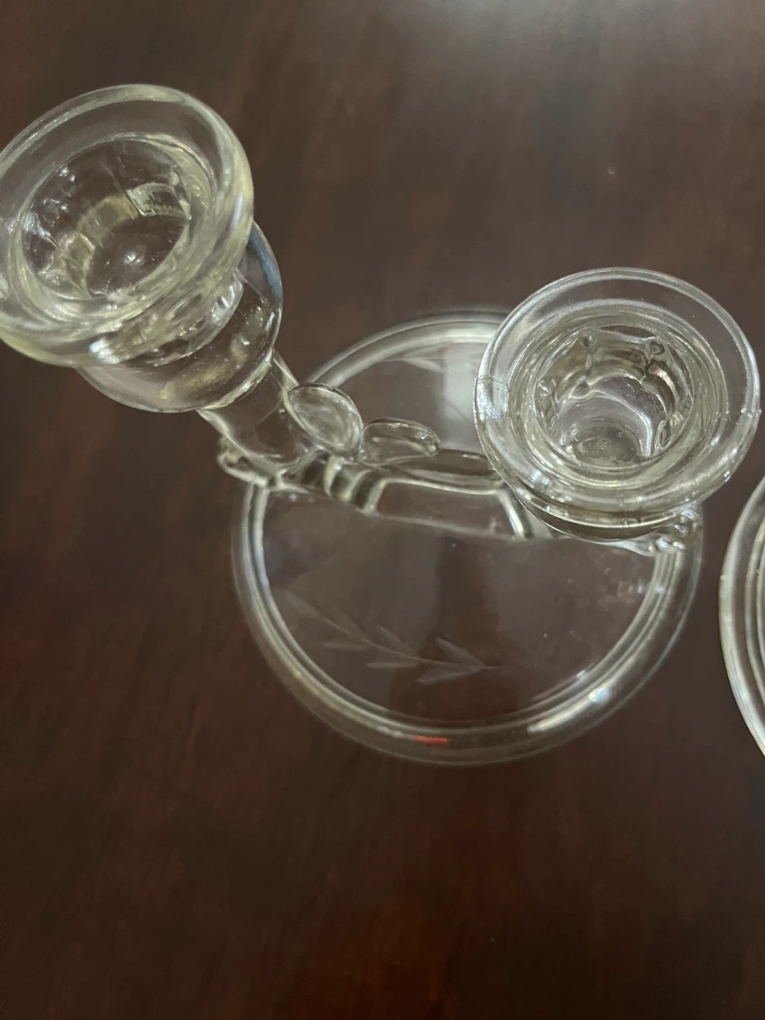 Set of 2 Glass Candlesticks - photo 3