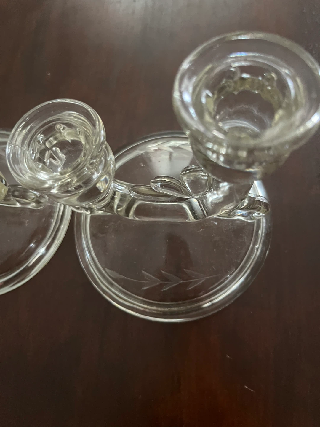 Set of 2 Glass Candlesticks - photo 2