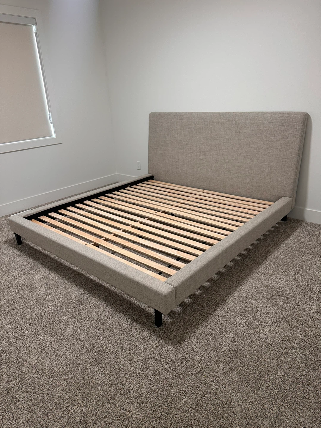 Upholstered king size Bed Frame with Headboard