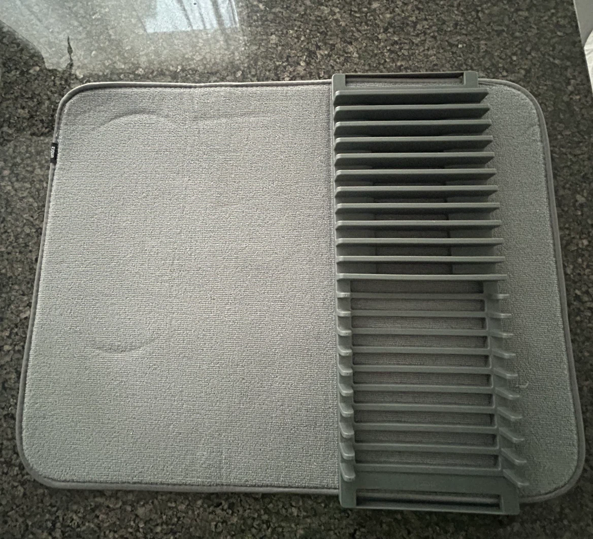 Dish Drying Rack with Microfiber Mat