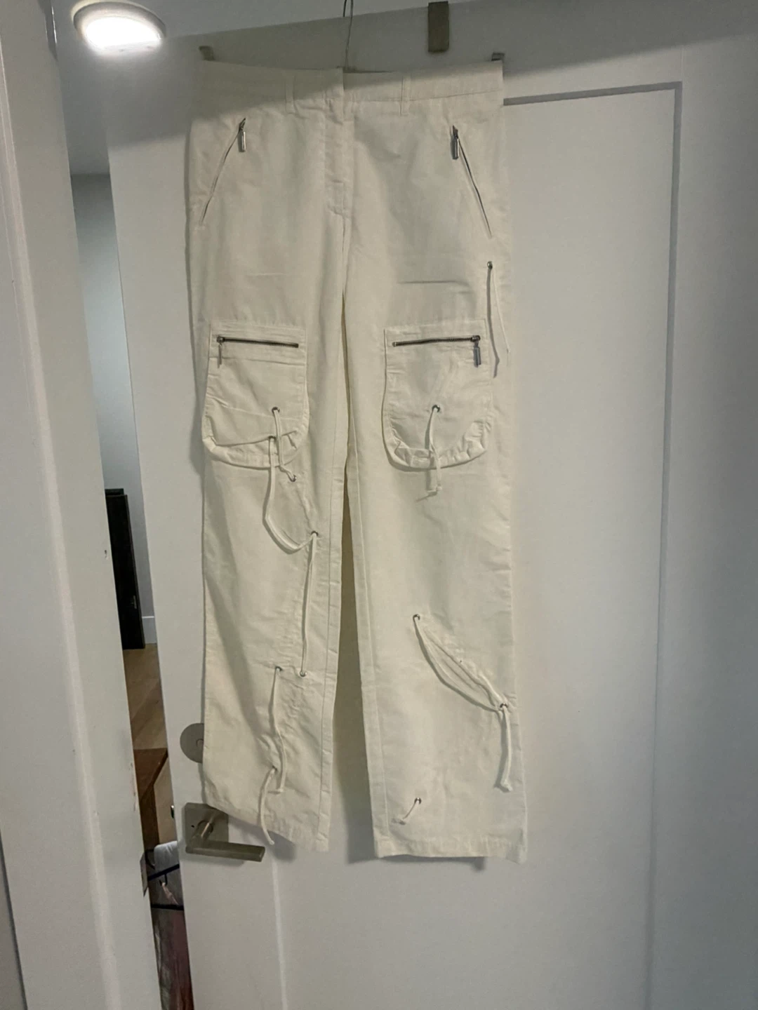 Luisa Cerano White Cargo Pants Size 6