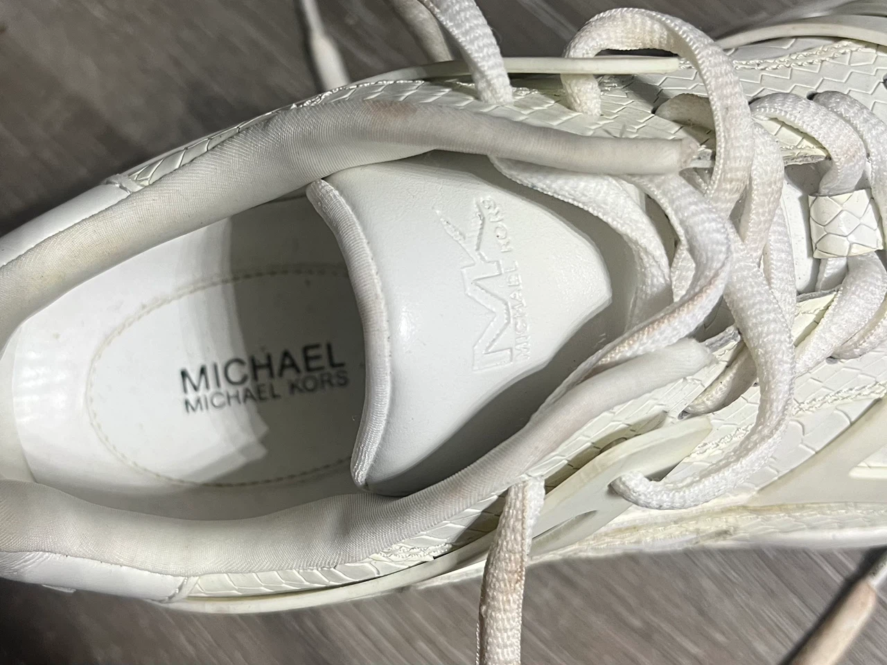 Michael Kors White Snake Embossed Chunky Sneakers - photo 4