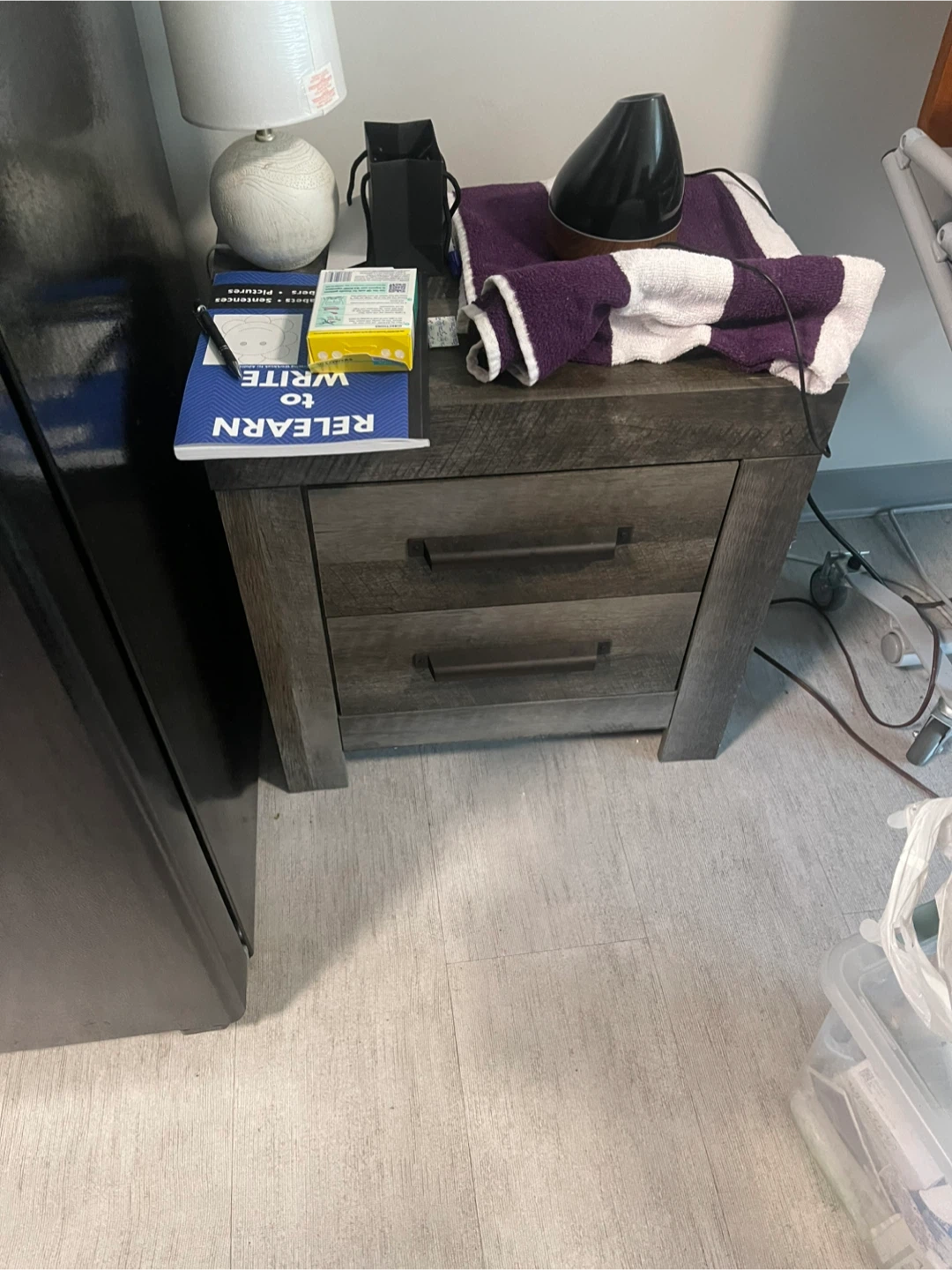Gently two drawer used night stand