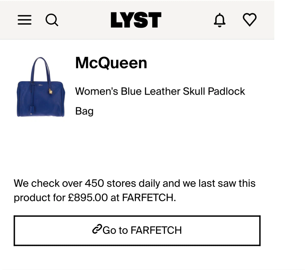 Alexander McQueen Blue Leather Tote Bag with Skull Charm - photo 4