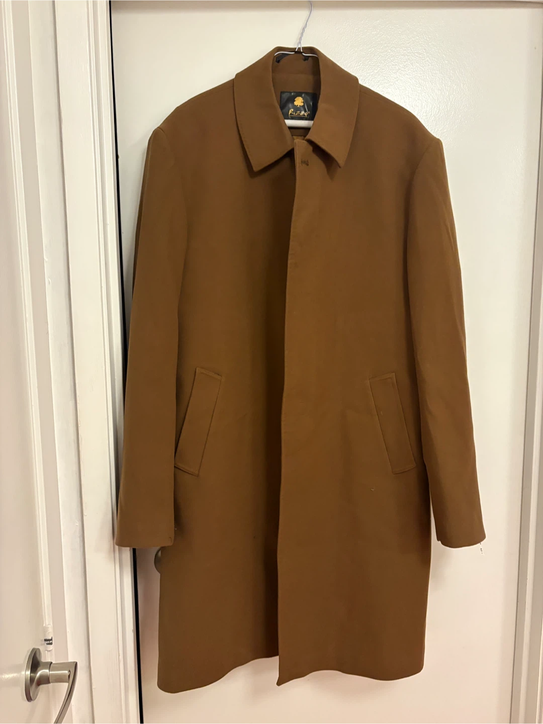 Brand New - RIZZO Men's Brown Wool Blend Overcoat Size 58