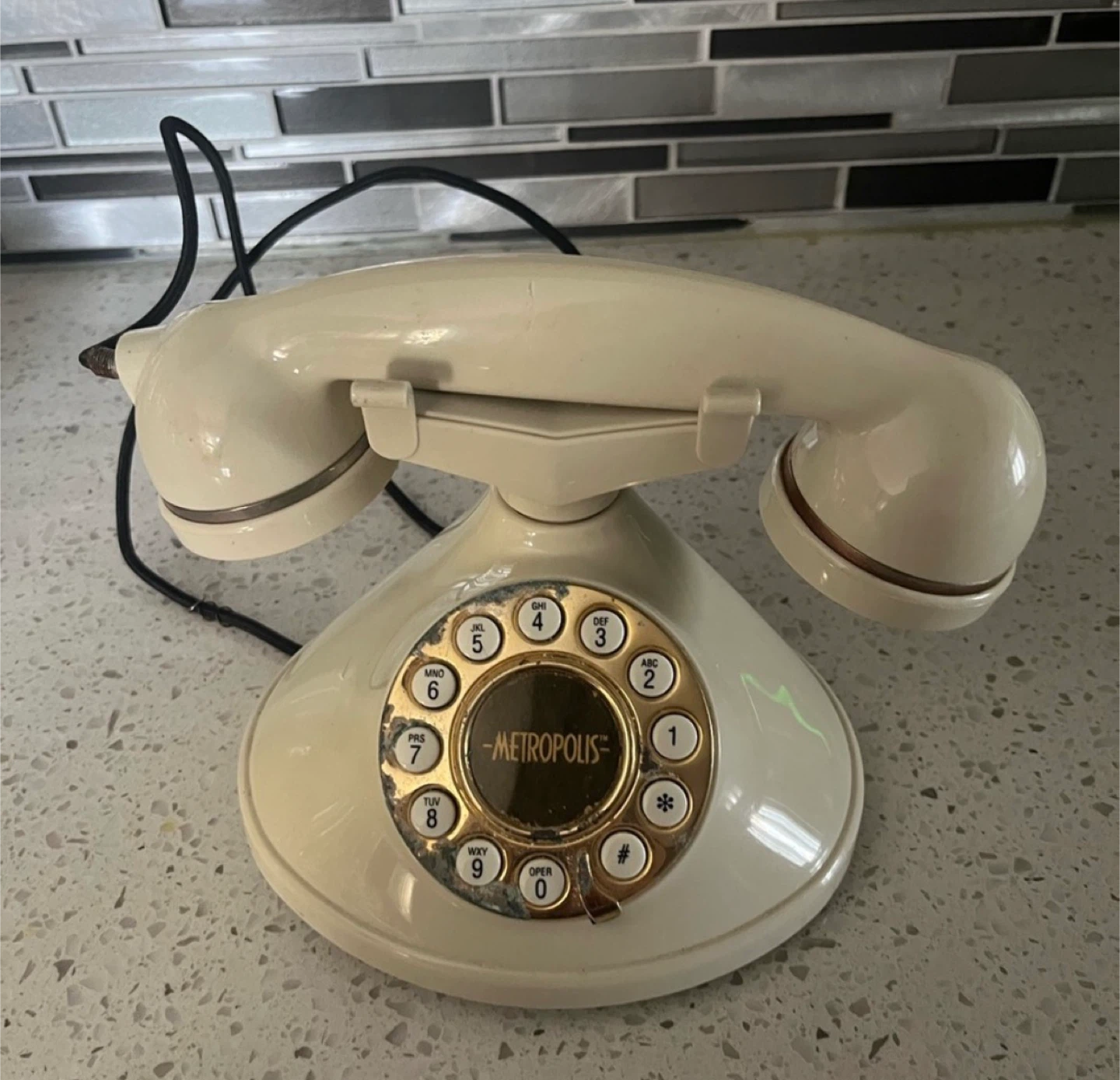 Vintage Metropolis Rotary Dial Retro Phone