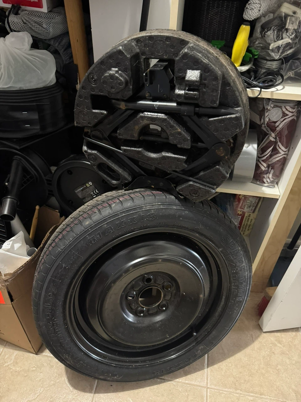 Spare tire and car jack