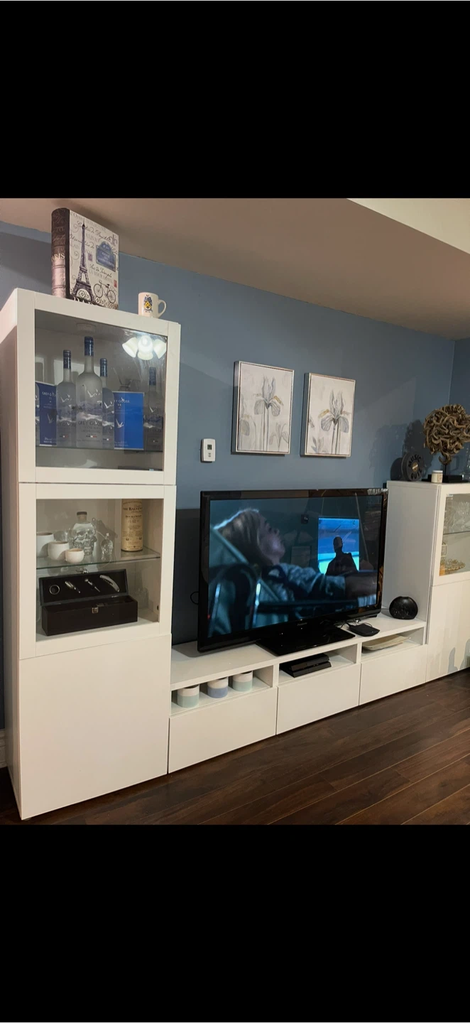 IKEA TV storage combination with glass doors - photo 2
