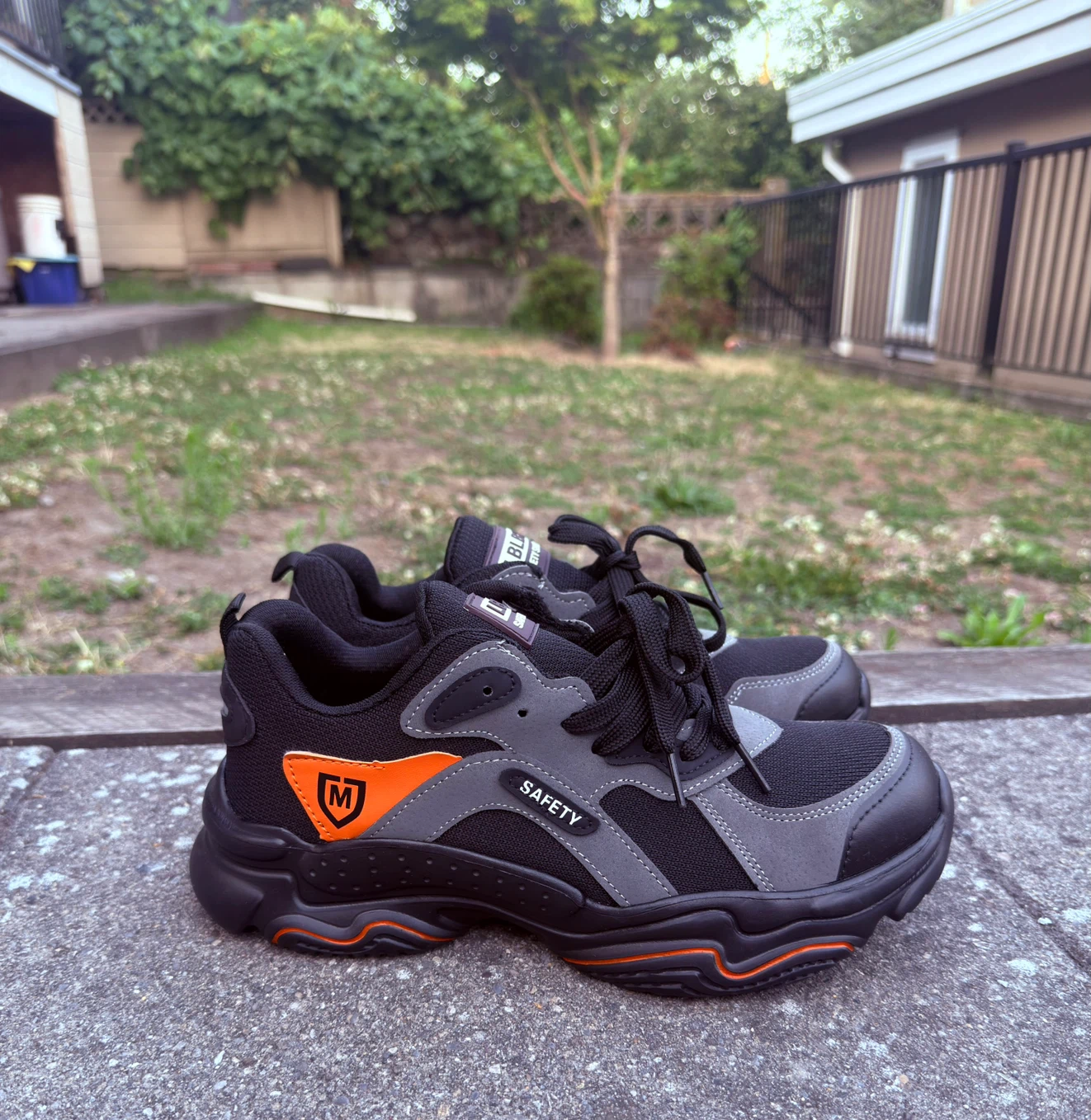 Safety Work Shoes - Black/Grey/Orange