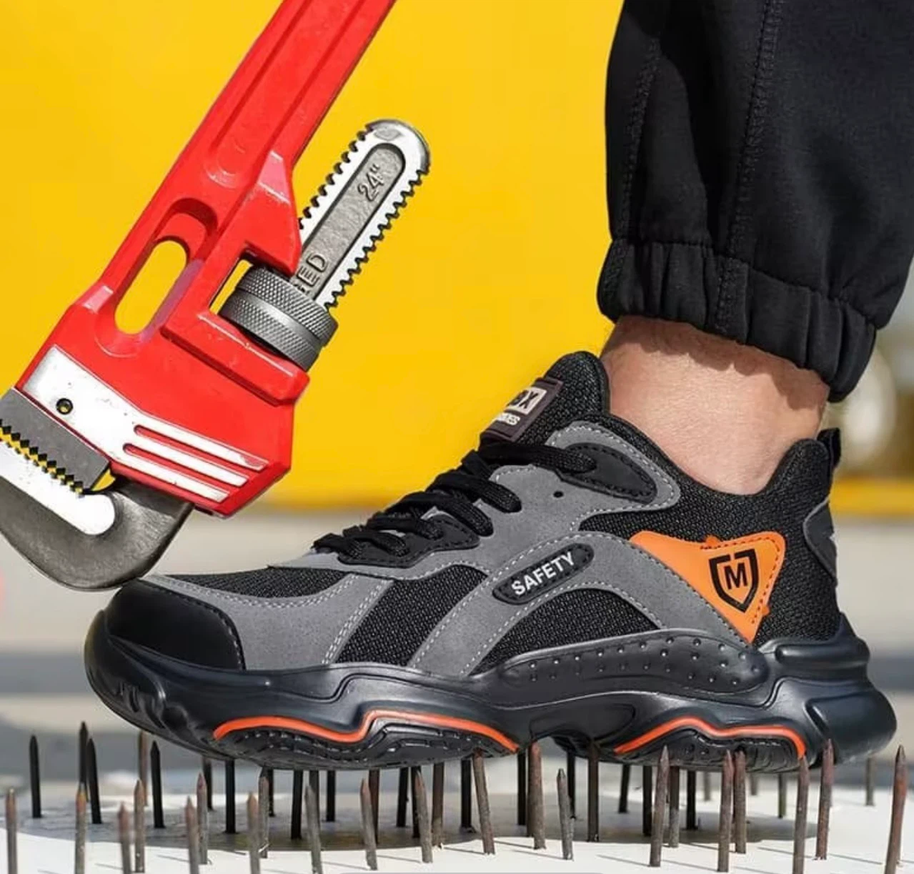Safety Work Shoes - Black/Grey/Orange - photo 4