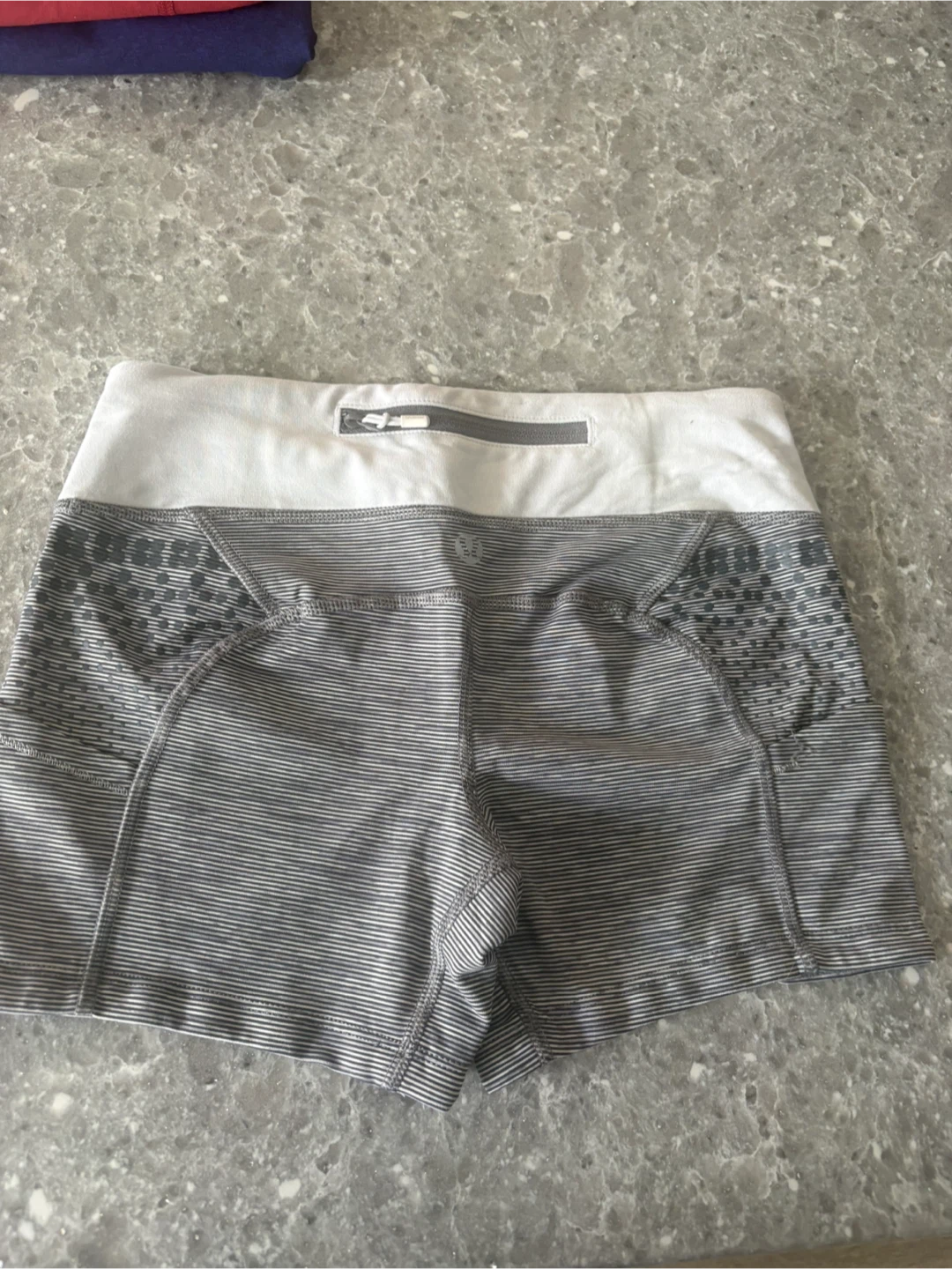 Lululemon Grey Striped Running Shorts Size 4