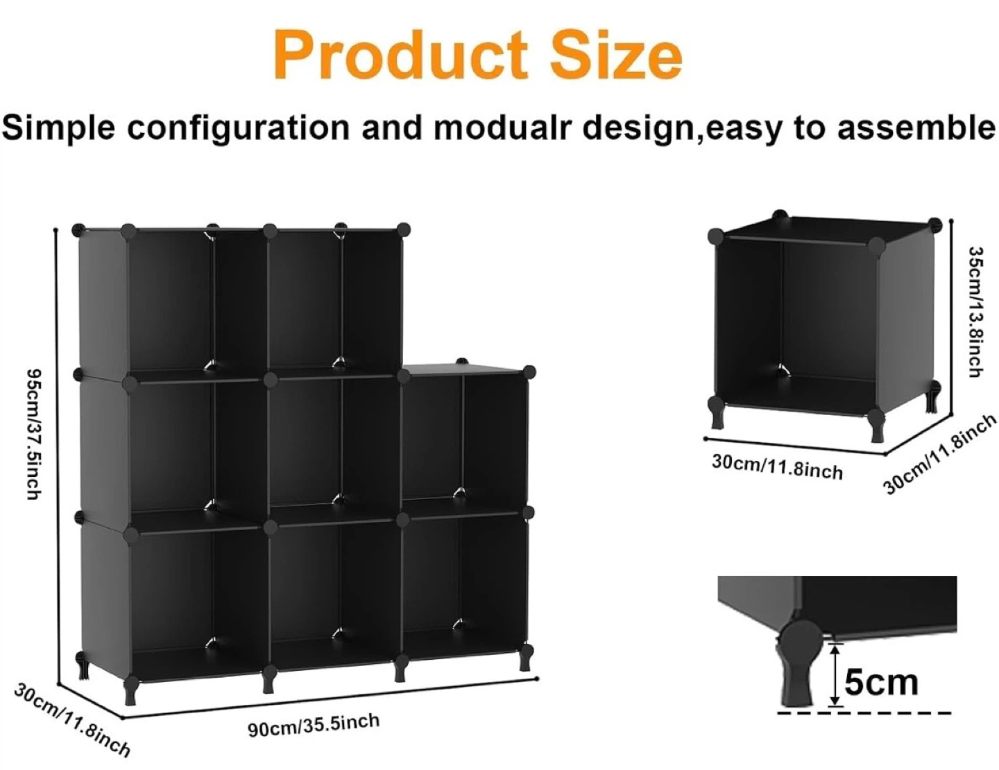 Blank modular 8 cube storage organiser - photo 2