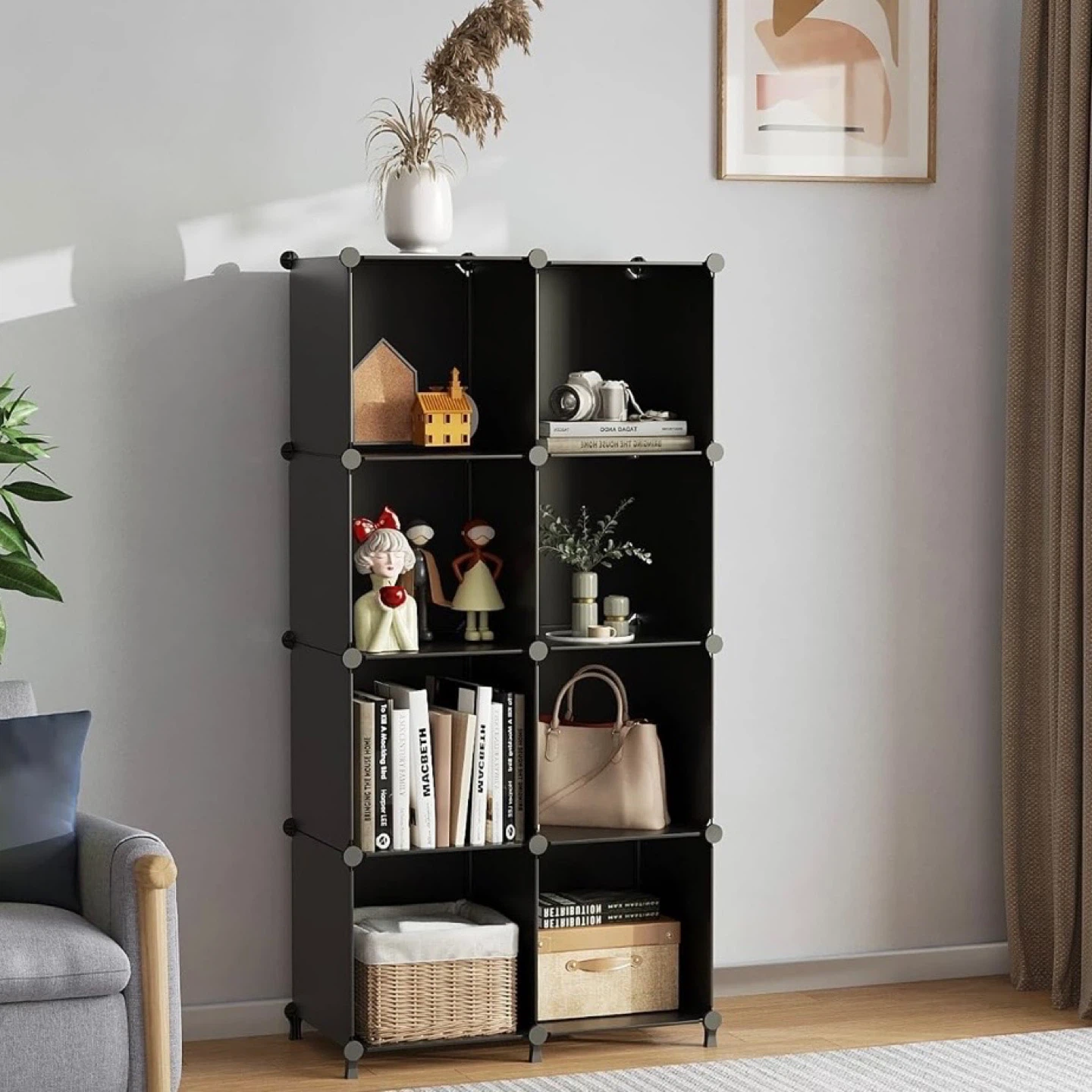 Blank modular 8 cube storage organiser