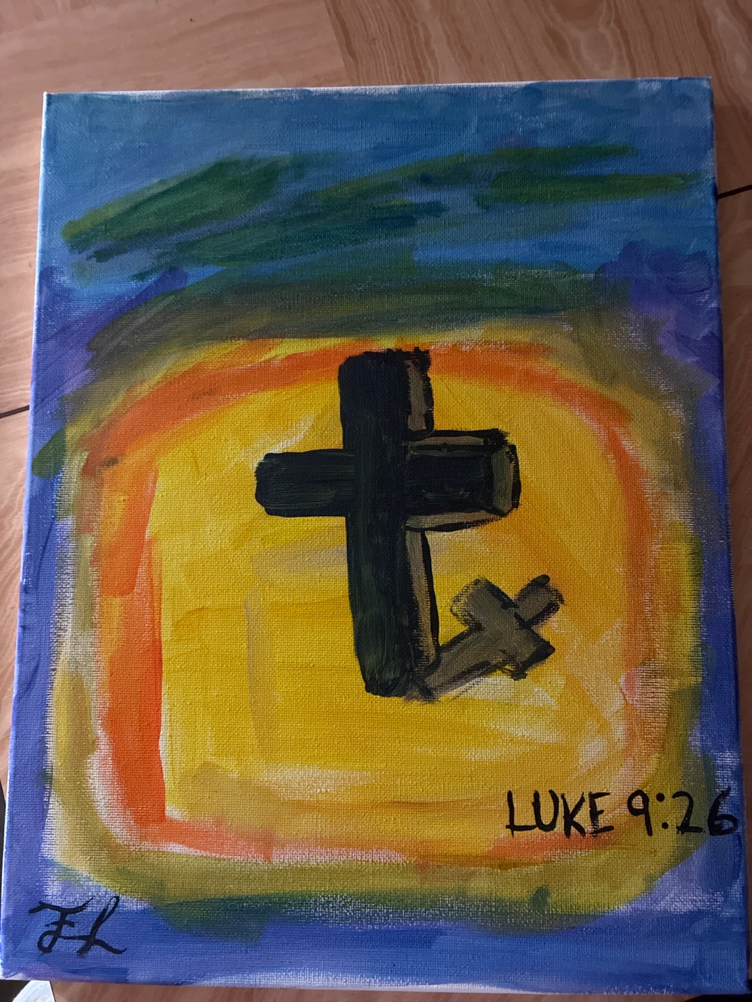 Hand-painted Christian Art with Luke 9:26