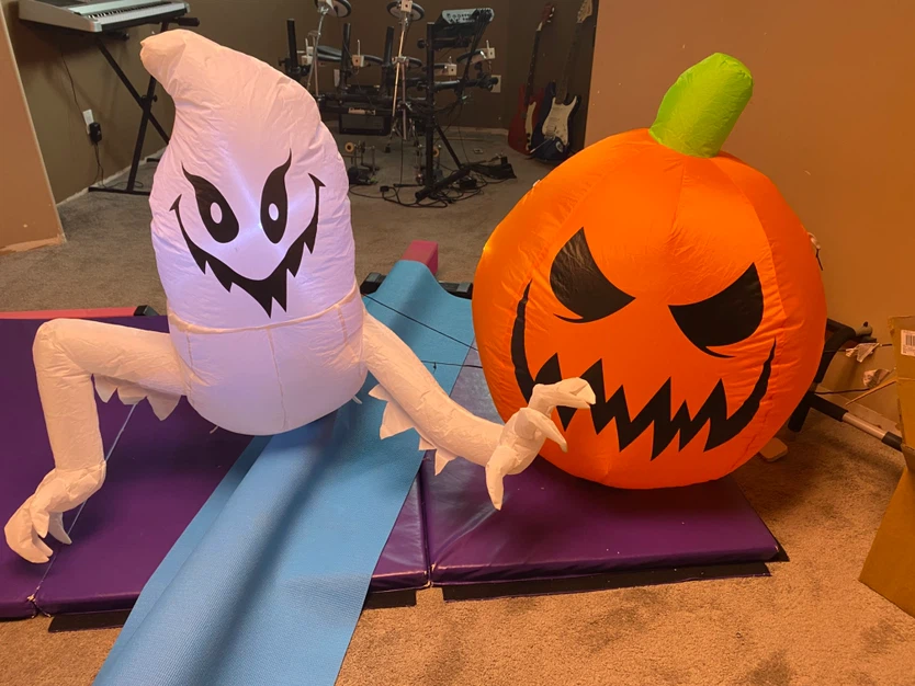 Inflatable Ghost and Pumpkin Halloween Decoration