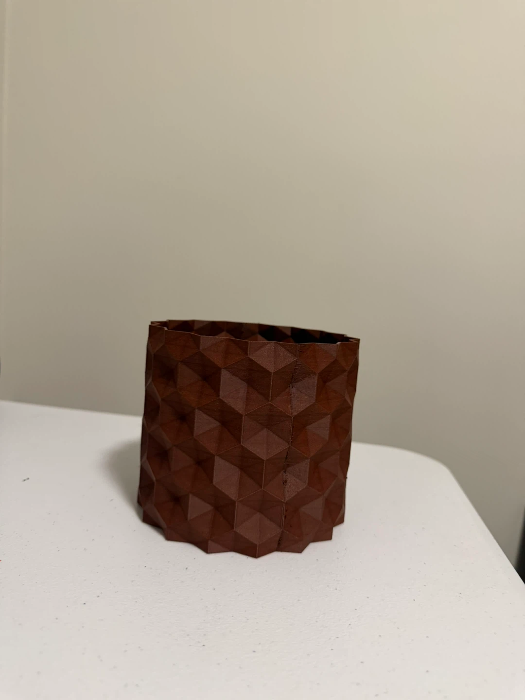 Brown Geometric Planter Pot