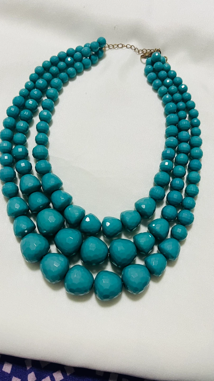 Teal Beaded Statement Necklace