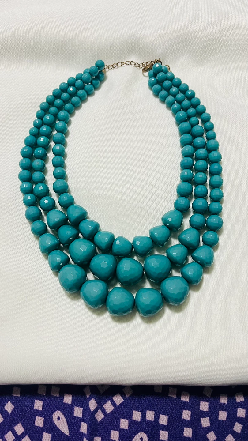 Teal Beaded Statement Necklace - photo 2