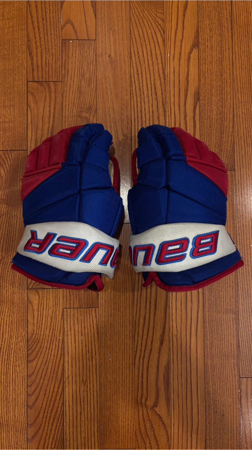 Bauer Red+Blue Hockey Gloves