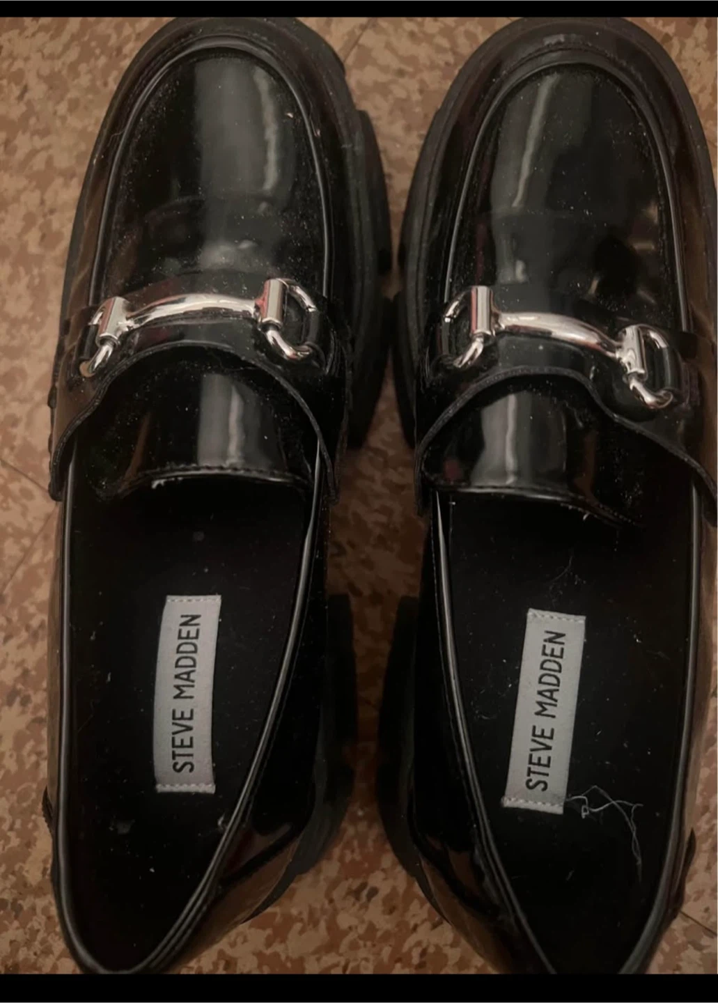 Steve Madden Black Patent Loafers