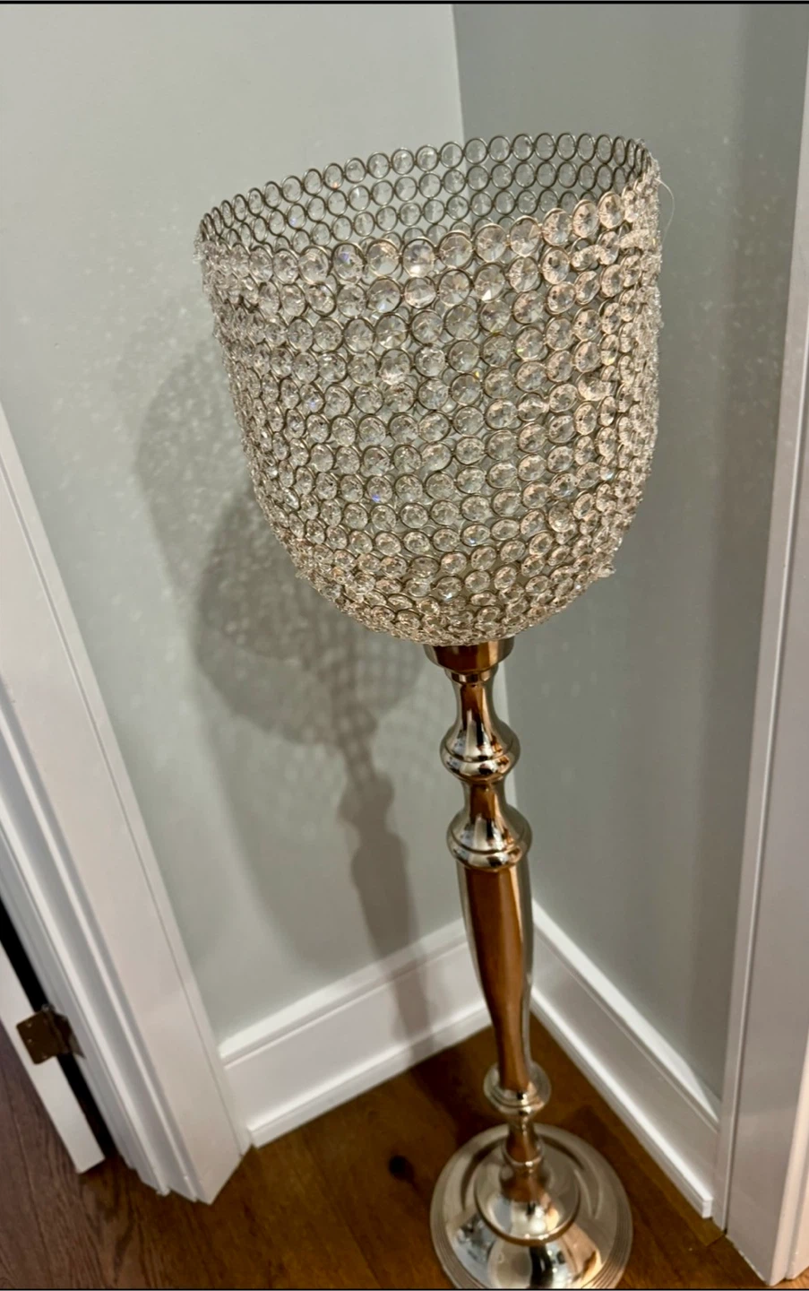 Crystal Beaded Pedestal candle holder